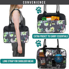 PetAmi Dog Purse Carrier for Small Dogs, Airline Approved Soft Sided Pet Carrier with Pockets, Ventilated Dog Carrying Bag for Puppy Cat, Dog Travel Supplies Bag, Sherpa Bed, Max 12 lbs, Floral Gray