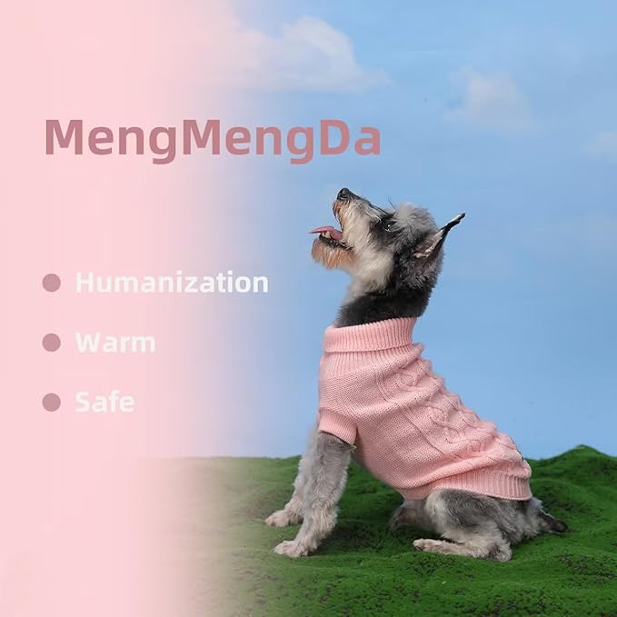Pullover Dog Valentine Sweater, Cable Knitwear, Warm Clothes for Chihuahua, Bulldog, Dachshund, Pug, Yorkie,Dog Outfits for Small Dogs Medium Dogs (Pink L)