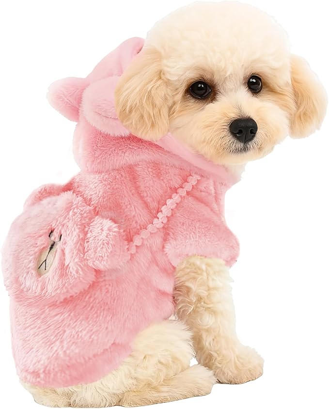 Winter Dog Jacket for Small Dogs Clothes for 10 to13 lbs - Warm Dog Fleece Jacket Coat Windproof Hoodie Dogs Coat Suitable for Winter Puppy Jacket