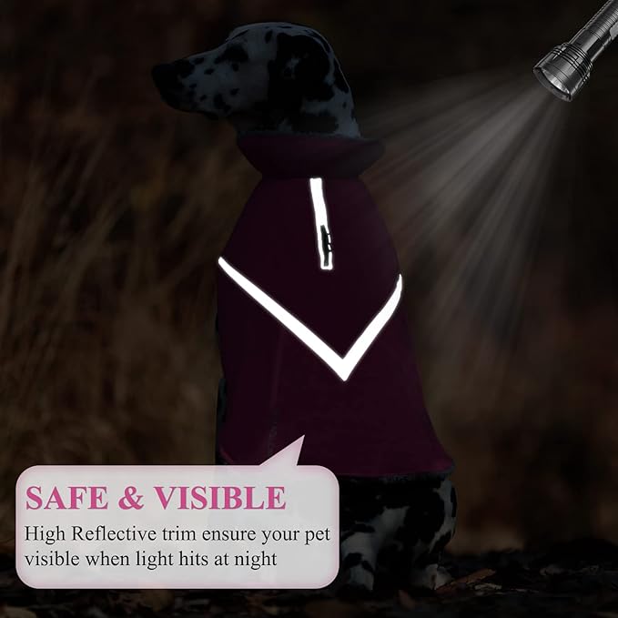 VIVAGLORY Snowrap Dog Coat, Jacket with Harness Hole, Dog Coat for Winter & Cold Weather, Fluffy Warm Fleece Lined Reflective Water Resistant for Puppy, XXS, Fuchsia