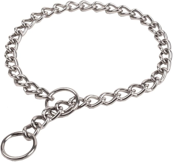 SGODA Chain Dog Training Choke Collar, 20 in, 2.5 mm
