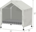 Elevated Dog House with Soft Cushion Insert - Comfortable Pet Home with Elevated Design, Sturdy Dog Shelter for Indoor/Outdoor Use,Perfect for Pets (Medium)
