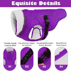 EMUST Dog Winter Coat, Thick Windproof Pet Jacket Winter, Pet Cold Weather Coats for Small/Medium/Large Dog, Purple, XXL