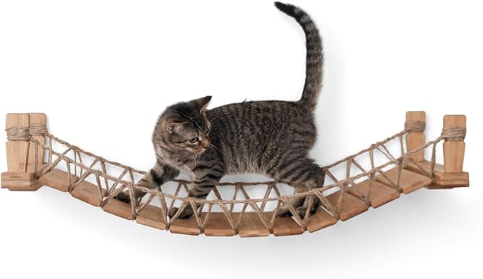 CatastrophiCreations Cat Bridge Wall-Mounted Play and Lounge Toy Cat Tree Tower Alternative for Pets