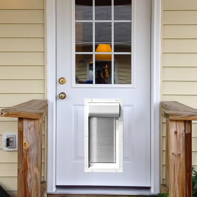Power Pet Roll Up Automatic Electronic WiFi Pet Door by High Tech Pet - Space-Saving, Pet Operated Dog Door, App Control, Safe, Secure, Air Tight (Door Mount, Medium)