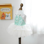 Fashion Sweet Puppy Dog Blingbling Princess Skirt Pet Dog Lace Cake Camisole Tutu Dress C-Green L