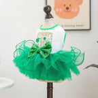 Furbabycare® Elegant Sweet St. Patrick's Day Puppy Dog Blingbling Princess Skirt Pet Dog Lace Cake Camisole Tutu Dress B-Green-2 X-Small