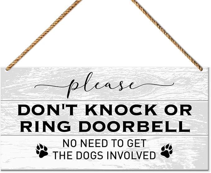 Beware of Dog Warning Sign for Front Door & Gate - Home Decor, Dog Lover Gifts