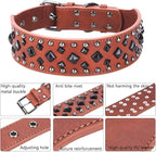 Premium Faux Leather Spiked Dog Collar with Square Studs: Stylish and Durable Design, Comfortable Fit for Small, Medium, & Large Dogs - Ideal for Everyday Walks, Training Black L