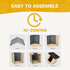 DWVO Plastic Dog House, Weatherproof Outdoor/Indoor Doghouse, Puppy Kennel with Air Vents and Elevated Floor