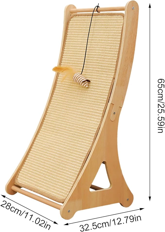 Cat Scratch Pad - Interactive Furniture Protector Cat Toy - Sisal Scratching Ramp with Toy Ball | for Indoor Home Living Room Pets Kittens Rabbits Puppy Corner Floor
