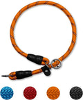 LOS ANDES Dog Slip Collar with Slidable Stopper, No Pull Choker Training Martingale Collar for Small Medium Large Dogs, Nylon, Orange-Reflective, M (19 in x 10 mm)