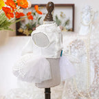 Fashion Sweet Puppy Dog Blingbling Princess Skirt Pet Dog Lace Cake Camisole Tutu Dress E-White-1 S