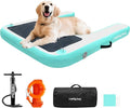 Inflatable Dock Platform for Dog, Large Dog Float Floating Ladder Up to 200 lbs Dogs Water Ramp, Non-Slip PVC with Boat Ramp for Pool, Dock, & Lake