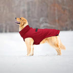 Geyecete Dog Jacket - Winter Warm Coat, Windproof Snowproof Jacket - Small to XL, Red