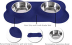 Hubulk Pet Dog Bowls 2 Stainless Steel Dog Bowl with No Spill Non-Skid Silicone Mat + Pet Food Scoop Water and Food Feeder Bowls for Feeding Small Medium Large Dogs Cats Puppies (X-Large, Navy Blue)