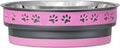 Loving Pets Corsa Dog Bowls- Stainless Steel Dog & Cat Bowls - Spill Proof Dog Food Bowl, Cat Bowl, Puppy Essentials & Pet Supplies Great for Home & Travel (Small 10-20 lbs, Fiery Pink)
