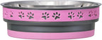Loving Pets Corsa Dog Bowls- Stainless Steel Dog & Cat Bowls - Spill Proof Dog Food Bowl, Cat Bowl, Puppy Essentials & Pet Supplies Great for Home & Travel (Small 10-20 lbs, Fiery Pink)