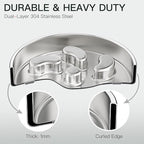 Slow Feeder Dog Bowl-3Cups for Large Breeds, Double Wall Food-Grade Stainless Steel, Heavy Duty with Non-Slip Rubber Base, Puzzle Maze Bowl to Slow Down Eating [2Pack]