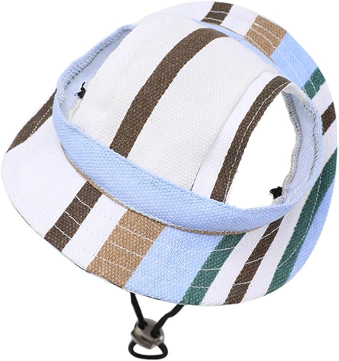 Round Brim Princess Hat Visor Hat Pet Dog Mesh Porous Sun Hat with Ear Holes for, Extra Dog Teddy, Pug, Chihuahua, Shih Tzu, Yorkshire Terriers, Papillon Z-2-blue Large