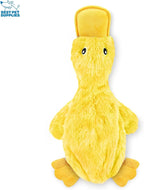 Best Pet Supplies Interactive Squeaky Dog Chew Toy, Ideal Dog Toys for Chewers, Small, Medium & Large Dogs, and Fetch Lovers - Crinkle Duck (Yellow, Purple & Turquoise), Large