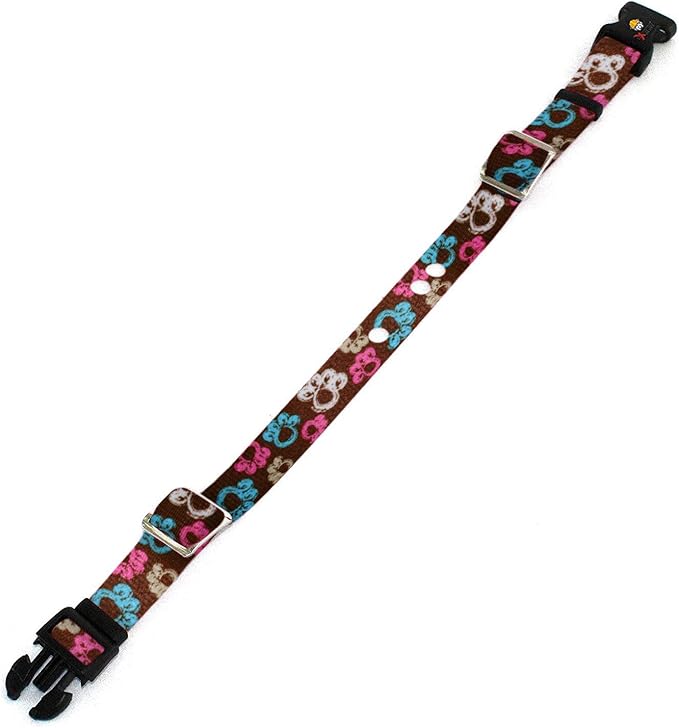 Extreme Dog Fence Replacement Containment and Training Collar Strap for Most Underground Electric Dog Fence Brands - Brown Paws (Large: 18" - 27" x 1")