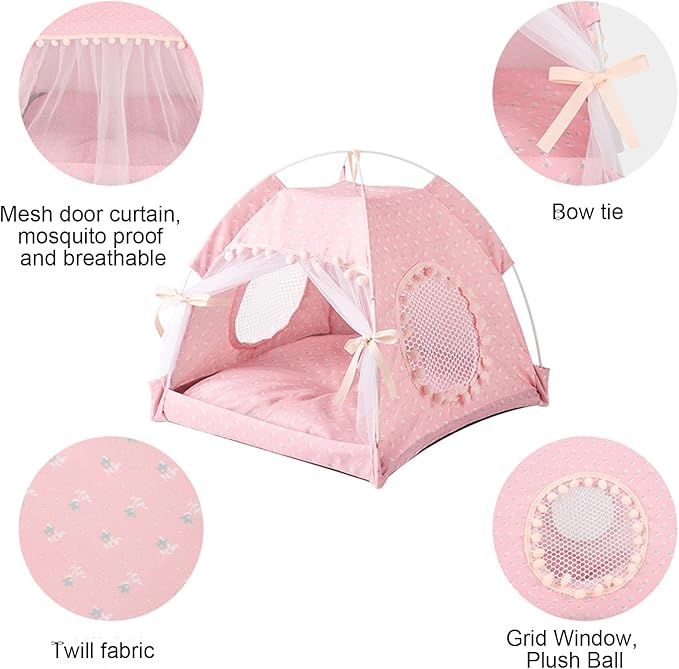 Pet Tent House Dogs Bed Portable Removable Puppies Cat Indoor Outdoor Kennels Cave