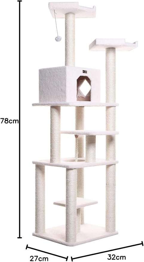 Armarkat Cat Tree Model B7801, Alabaster, 32"(L)X27"(W)X78"(H)