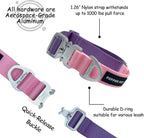 Heavy Duty Tactical Dog Collar,Metal Buckle Quick Release Collar for Large Dogs,1700 LB Strength Tested,Dual Color Nylon Collar for Walking,Training & Hunting