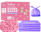 Disposable Diaper Bags (600 ct.) Cherry Blossom Scented Easy Tie Handles Scented Bulk Diaper Sacks Disposable Dog Cat Waste Bags (Cherry Blossom, 600 Bags)