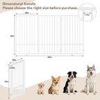 Full Metal Freestanding Dog Gate with Door, 36''Height Foldable Pet Dog Fence for Indoor & Outdoor, 3 Panels Extra Wide Free Standing TallDog Gates for Doorways,House,Stairs,Porch,Deck,Yard