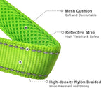 Reflective Slip Dog Collar, Loop Dog Collar for 44-75 lbs Dogs Nylon Training Collars with Soft Padded for Medium Dog Collars Green 1" W x 22" L (Fits Neck 15.7"-19.7")