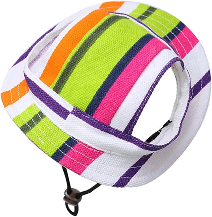 Round Brim Princess Hat Visor Hat Pet Dog Mesh Porous Sun Hat with Ear Holes for, Extra Dog Teddy, Pug, Chihuahua, Shih Tzu, Yorkshire Terriers, Papillon Z-2-green Large