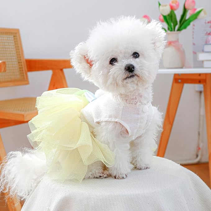 Furbabycare® Elegant Sweet Easter Puppy Dog Blingbling Princess Skirt Pet Dog Lace Cake Camisole Tutu Dress C-Easter Bunny Medium