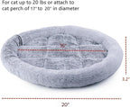 SHENGOCASE 20” Round Donut Cat Tree Tower Replacement Cushion Bed with Hook Tapes, Faux Fur Platform Perch Condo Accessory