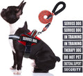 Service Dog Vest Harness and Leash Set, Animire in Training Dog Harness with 10 Dog Patches, Reflective Dog Leash with Soft Padded Handle for Small, Medium, Large, and Extra-Large Dogs (RED,M)