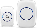 Wireless Doorbell, Waterproof Door Bell Kit, Distinguish Front and Rear Doors, Over 1000 feet Range and 60 Chime, 5 Levels Volume and LED Flash, for Home Office Classroom
