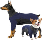 Dog Winter Coat Soft Warm Dog Pajamas Windproof Fleece Dog Sweatshirt Cold Weather Clothes for Dog Dog High Neck Full Body Onesie for Walking, Hiking,Travel,Home Wear,Blue Grey XL