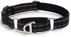 Martingale Collar for Dogs - Reflective Nylon, No Slip Choke Heavy Duty Collar with Quick Release Buckle- Safe Fit for Training & Walking Black M