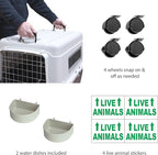 SportPet Designs Plastic Kennels Rolling Plastic Airline Approved Wire Door Travel Dog Crate, XXX-Large