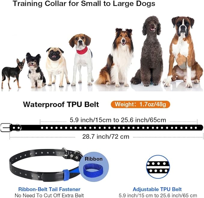 Dog Training Collar with Remote 1200Ft,Separate Stimulus Keypad,Waterproof&Rechargeable Bark E Collar w/Beep/Vibration/Shock,Electric Dog Shock Collar Training Collar for Small Medium Large Dog