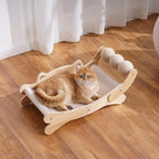3-in-1 Cat Scratcher Bed for Indoor Cats Sisal Scratcher & Hammock Lounge with Solid Wooden Perch, No-Tip Stable Base for Large Cats, Durable Cat Scratch Pad & Cat Furniture (Easy Assembly)