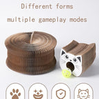 Kitty Curls Cat Toy Kurlz, Interactive Scratch Pad, Foldable Accordion,Recyclable Scratcher with Ball (Black)