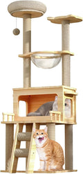 Cat Scratch Tower | Tall Cat Tower with Top Perch, Clear Hammock | Pet Supplies, Modern Cat Tower, Pet Activity Tree for Indoor Cats Kittens