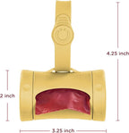 Ubbi Retractable Dog Poop Bag Holder and Dispenser with Silicone Strap Leash Attachment, Includes 2 Rolls of Lavender Scented Leakproof Waste Bags, Yellow