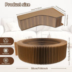 Cat Bed Scratcher Lounge - Cardboard Collapsible Pet Scratching Pad, Round Cat Scratch Nest for Indoor Big Large Kitty Kitten