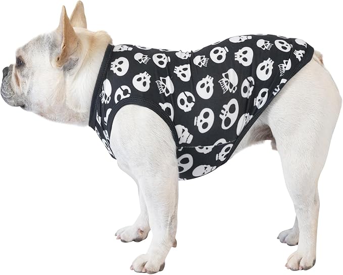 CuteBone Halloween Dog Shirts 2-Pack Soft Pet Clothes Breathable Summer Vest for Small Puppy and Stretchy Cat Apparel 2BX07L
