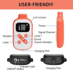 PaiPaitek No Shock Dog Training Collar for 2 Dogs – 3300ft Remote, Waterproof Vibration Collar for 2 Dogs, Humane Vibration & Beep, 5-120 lbs