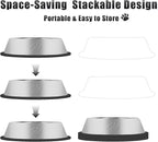 3Pcs Stainless Steel Dog Bowls Set with Dog Paw Pattern- Non-Slip Food and Water Bowl 36 Oz - Dishwasher-Safe, Rust Resistant Metal Pet Bowls for Small/Medium/Large Sized Pets