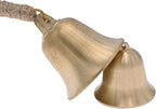 Rustic Brass Hanging Bells for Door Knob Decoration, 13"" Handmade Metal Lucky Home Garden Decor Bell on Rope